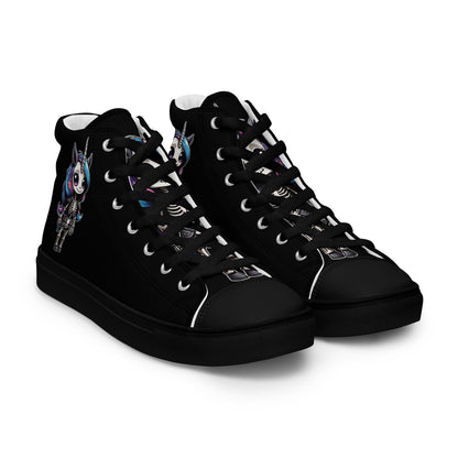 Skeleton Unicorn Women’s High Top Canvas Shoes