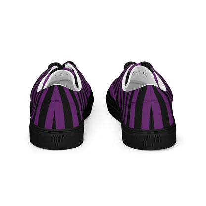 Black and Purple Striped Women’s Lace-up Canvas Shoes