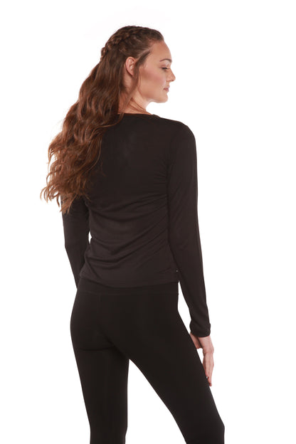 Clearance Women's Scoop Neck 100% Bamboo Viscose Long Sleeve Shirt