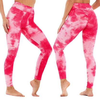 Women's Tie Dye High Waist Tummy Control Butt Lift Yoga Pants Workout Leggings