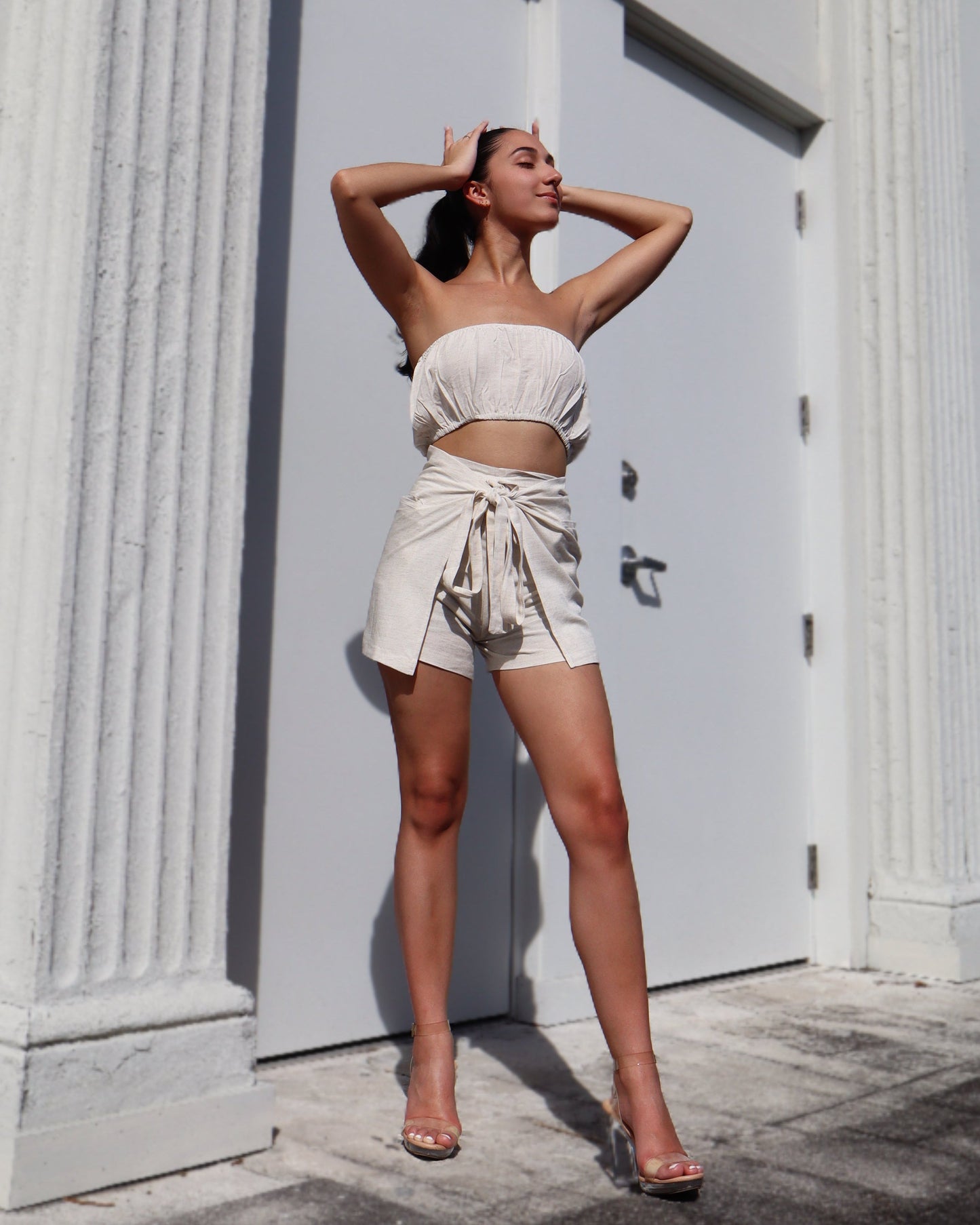 Pocket Wrap Short - Linen