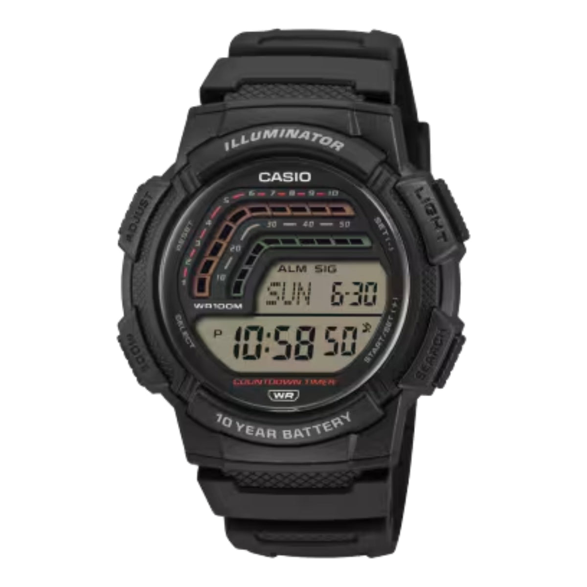 Casio Men's Digital Sport Watch Black Resin Band - WS-1800-1AVCF