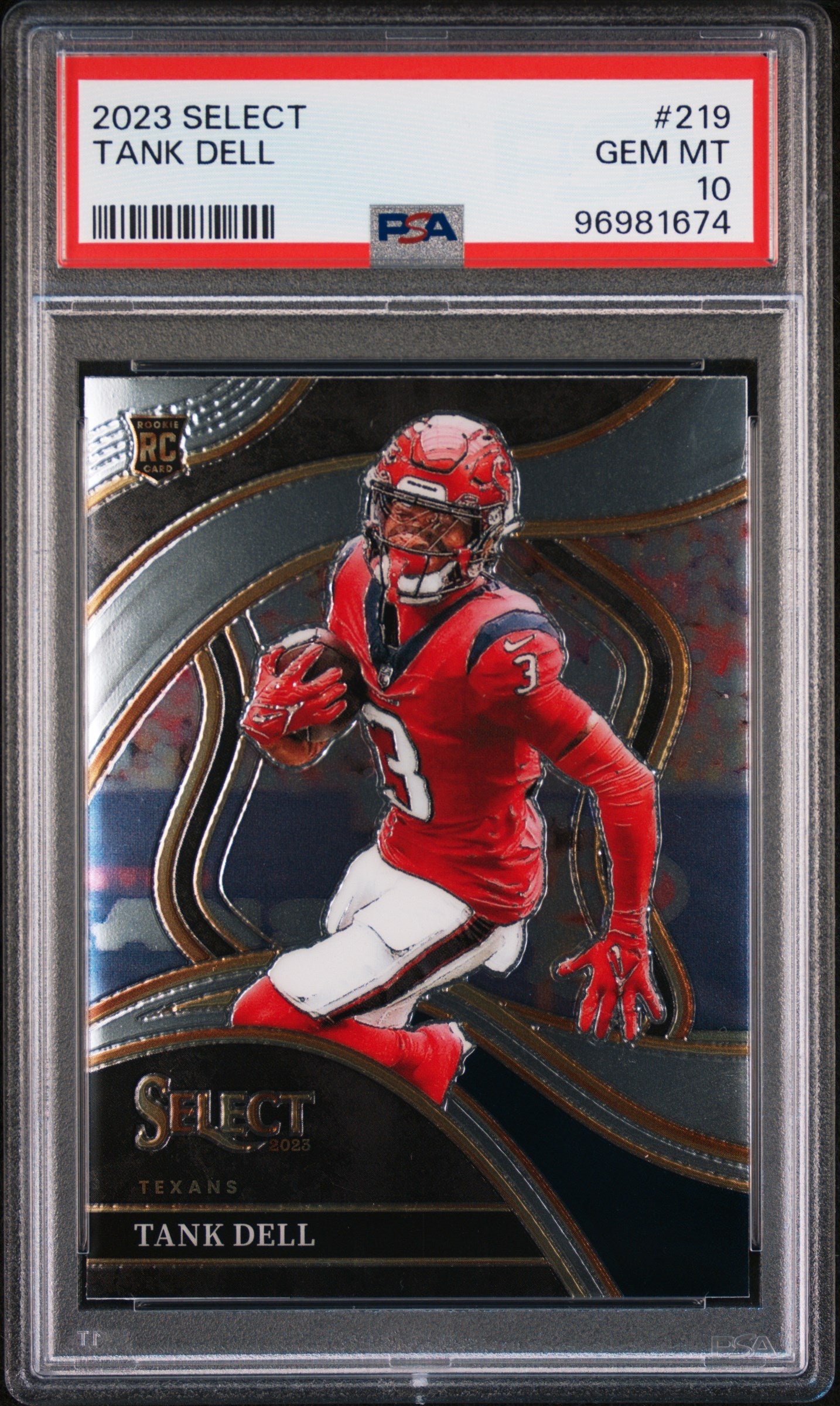 Graded 2023 Panini Select Tank Dell #219 Rookie RC Football Card PSA 10 Gem Mint