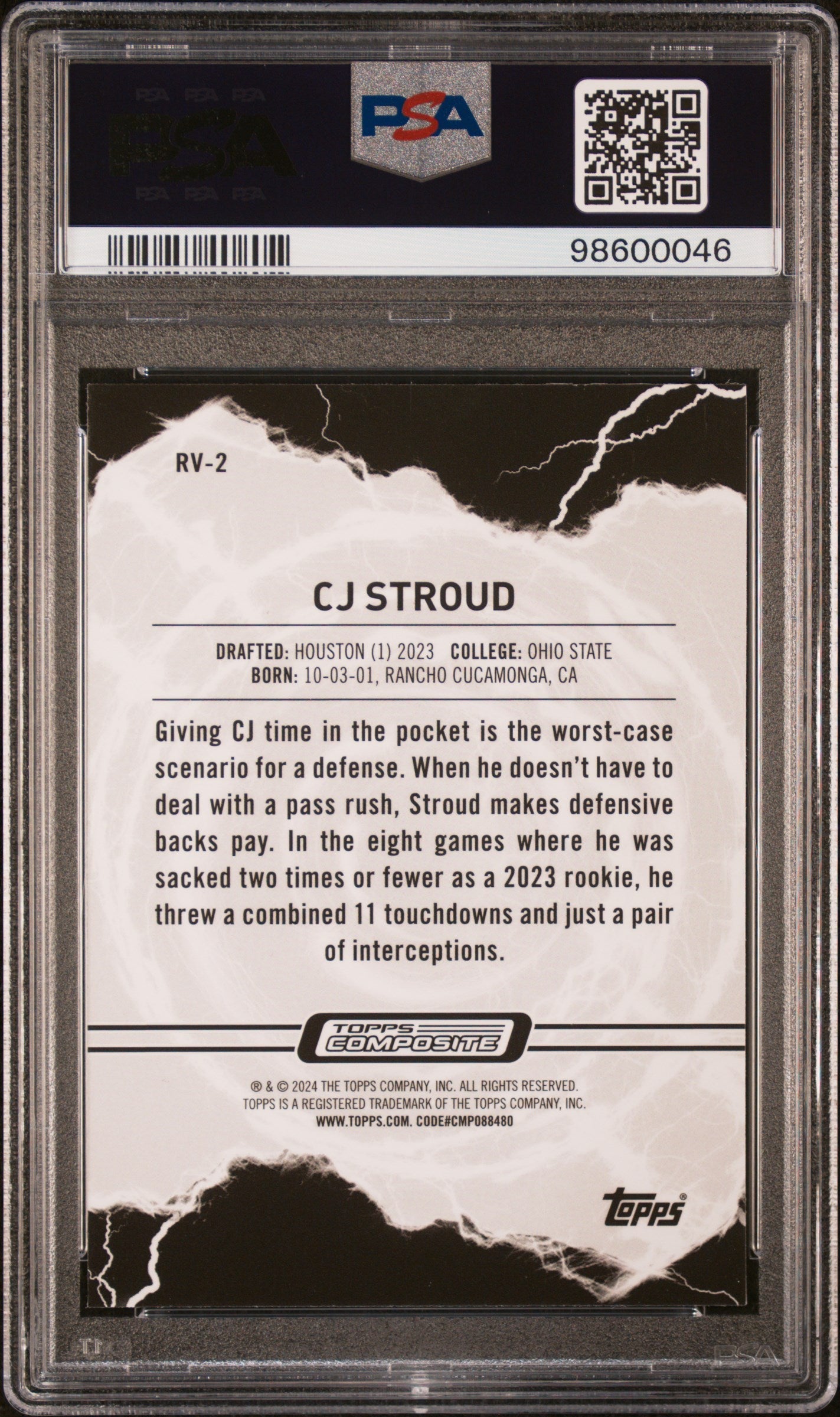Graded 2023 Topps Composite CJ Stroud #RV2 Resurgence Voltaic Rookie RC Football Card PSA 10 Gem Mint