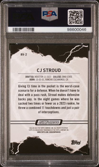 Graded 2023 Topps Composite CJ Stroud #RV2 Resurgence Voltaic Rookie RC Football Card PSA 10 Gem Mint