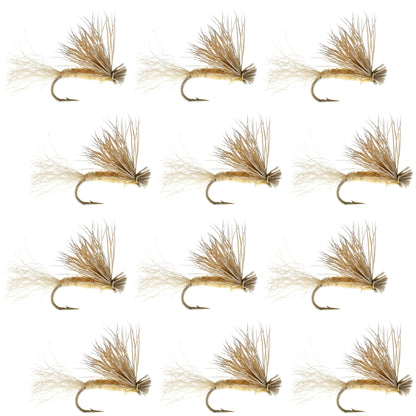 Tan X Caddis Emerging Caddis Adult Trout Dry Fly - 1 Dozen Flies Hook Size 16
