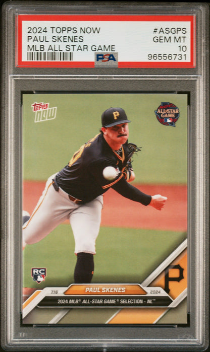 Graded 2024 Topps Now Paul Skenes #ASGPS MLB All Star Game Rookie RC Baseball Card PSA 10 Gem Mint