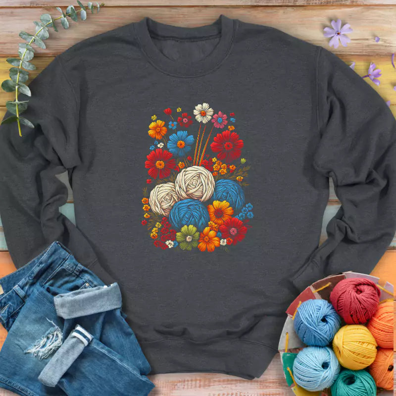 Yarn flower Sweatshirt