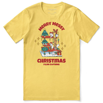 Messy Christmas Cat T-Shirt