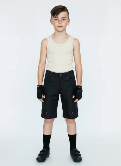 Youth Single Tracker MTB Shorts — Trail-Ready Bike Shorts with Padding