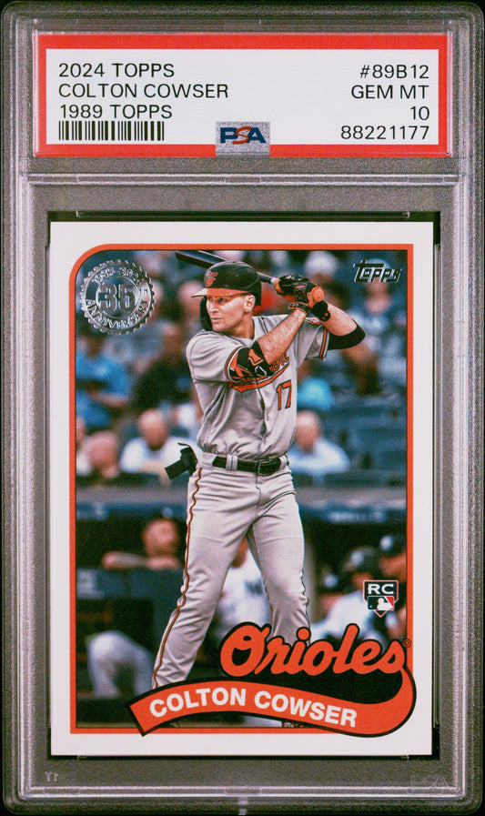 Graded 2024 Topps Colton Cowser #89B12 1989 Topps Rookie RC Baseball Card PSA 10 Gem Mint