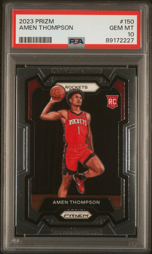 Graded 2023 Panini Prizm Amen Thompson #150 Rookie RC Basketball Card PSA 10 Gem Mint