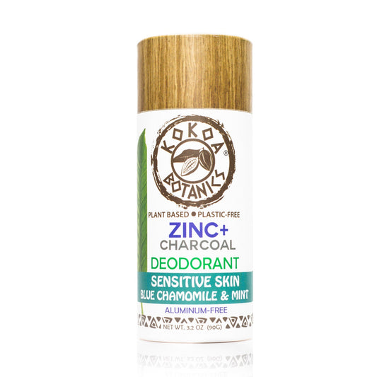 BLUE CHAMOMILE & MINT – Zinc and Charcoal Natural Deodorant – Sensitive Skin – Baking Soda-Free