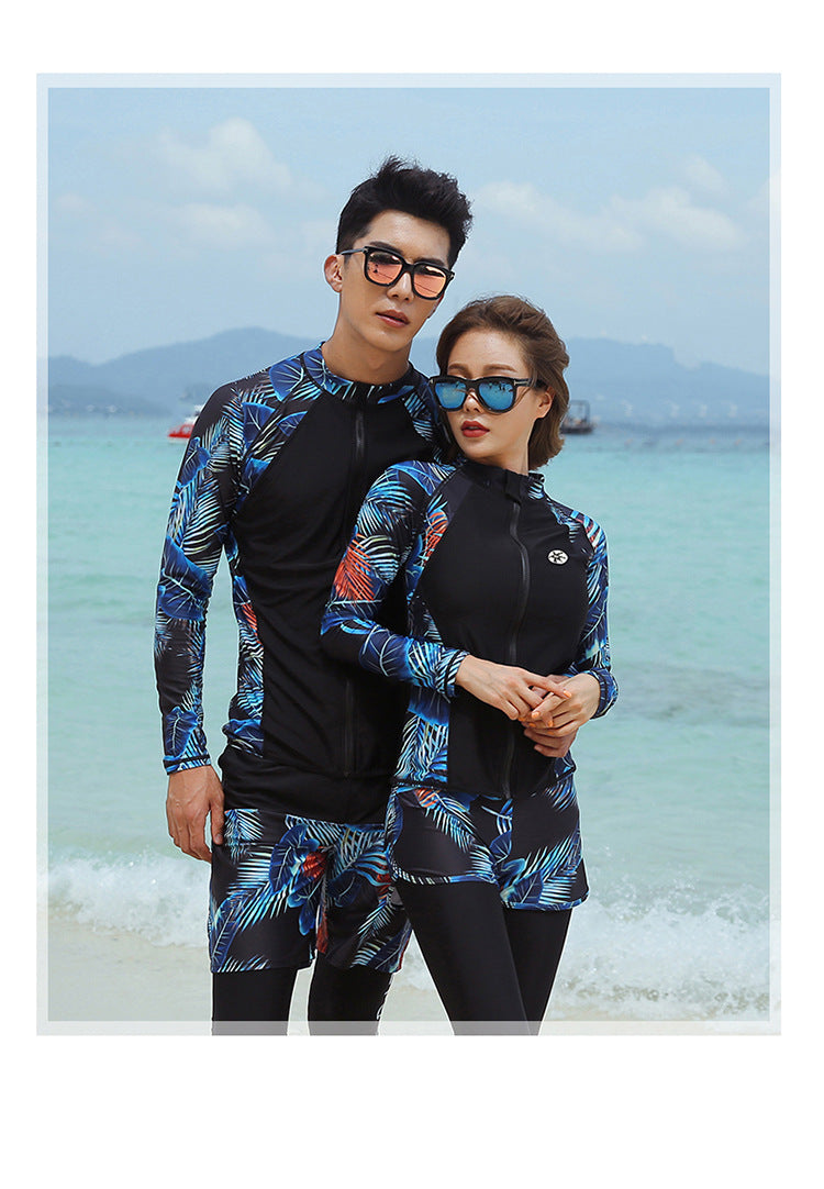 Men's Full Body Long Sleeve Swimwear Beachwear Surf Snorkel Dive Suit Set