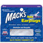 Macks Soft Flanged (2-Pair) Aqua Block Earplugs, Clear