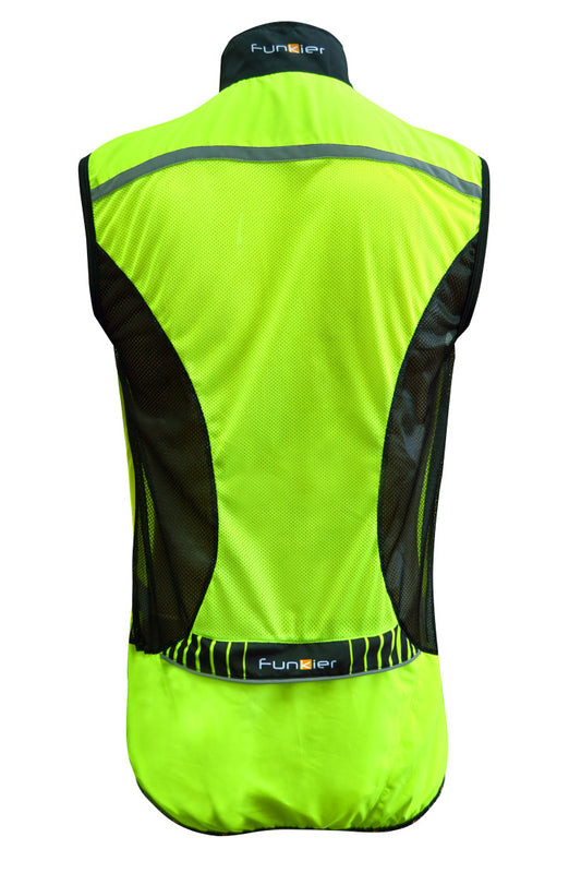 Funkier Unisex Treviso Wind Vest - High Visibility Neon Yellow