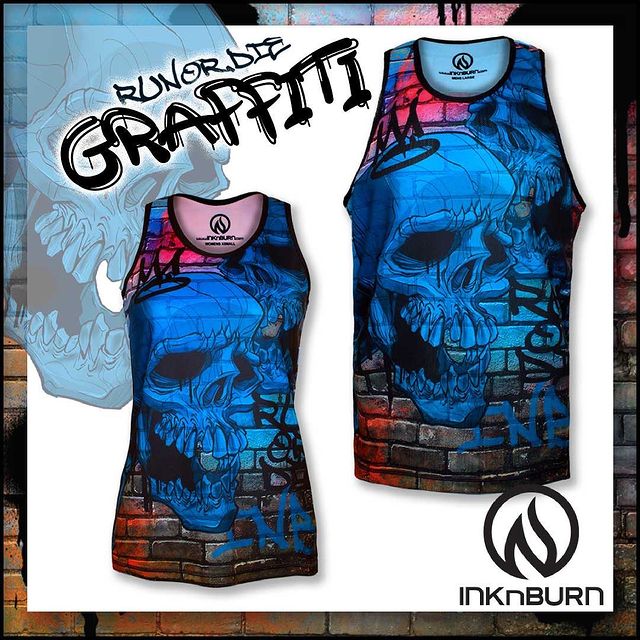 INKnBURN Women's Run or Die Graffiti Singlet (Large)