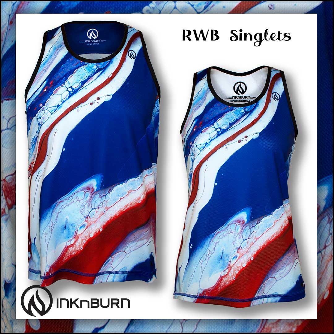 INKnBURN Men's RWB Singlet (S, 2XL)