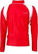 Finis Adult Long-Sleeved Sun Shirt - Red/White (Medium)