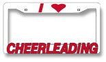 I Love Cheerleading License Plate Frame
