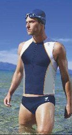 Tyr Solid Male Singlet - Navy/Grey - Small