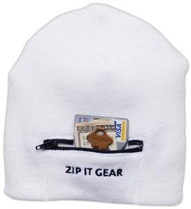 Zip It Gear Beanie Cap with a Zippered Pocket