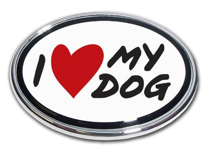 Elektroplate I Love My Dog Chrome Auto Emblem