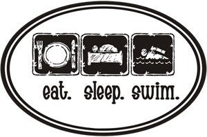Eat Sleep Swim Sticker (Set of 4)