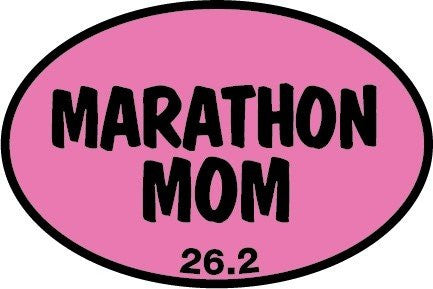 Marathon Mom 26.2 Pink Oval Sticker (Set of 4)
