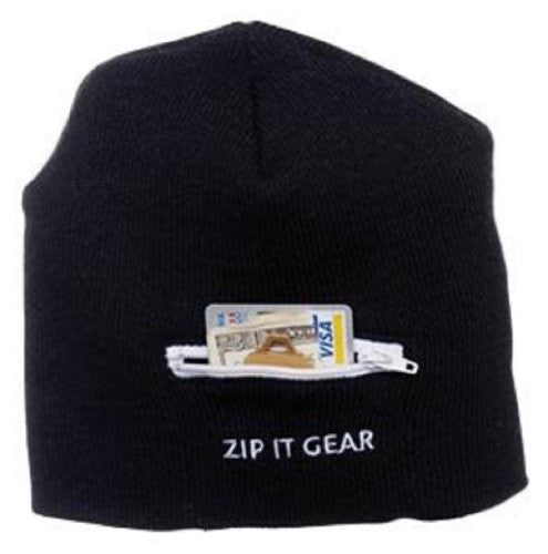 Zip It Gear Beanie Cap with a Zippered Pocket