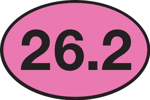 26.2 PINK Oval Sticker (Set of 4)