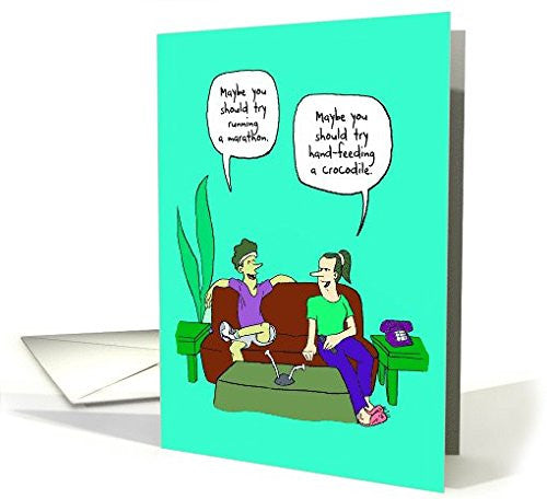 Far Gone Greetings Marathon Crocodile : Funny Birthday card