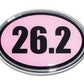 Elektroplate 26.2 PINK Oval Chrome Auto Emblem (Marathon distance)
