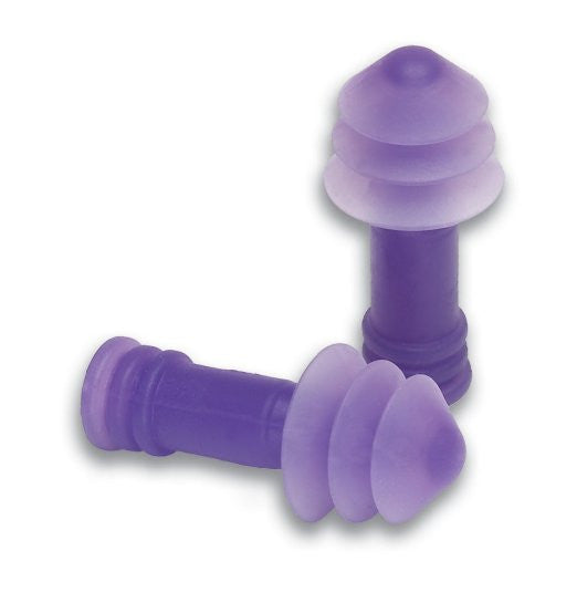 Mack's Soft Flanged Aqua Block Earplugs, Purple, 2 Pair