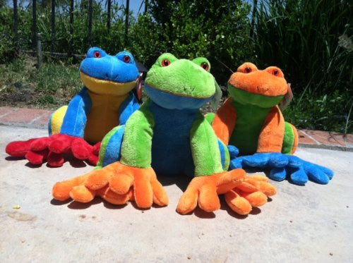 Carnival Stuffed Animal "Funky Frog" (Blue Yellow Red)