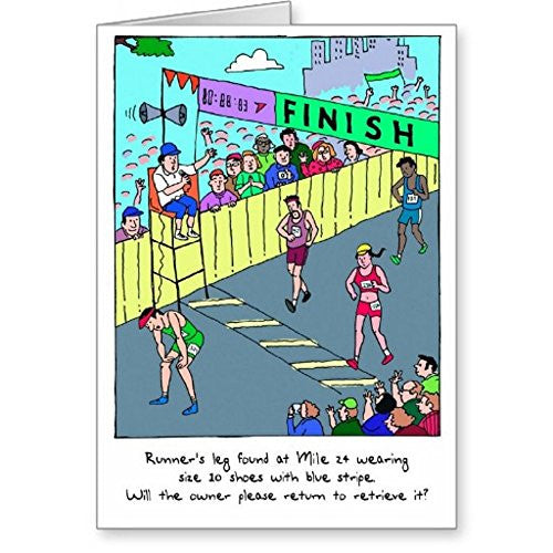 Far Gone Greetings Congratulations Card for Marathoner - Runner's Leg