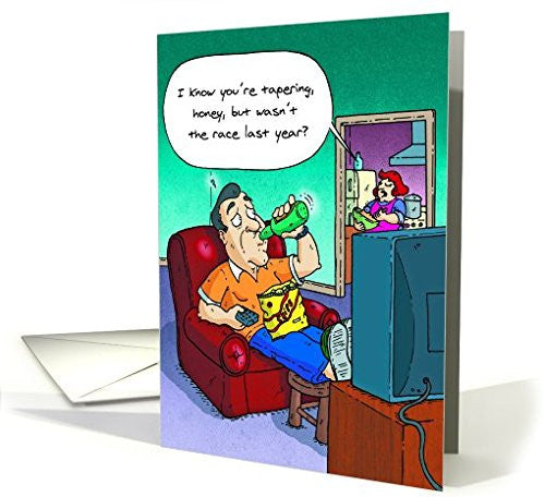Far Gone Greetings Tapering TV : Couch Potato Runner card