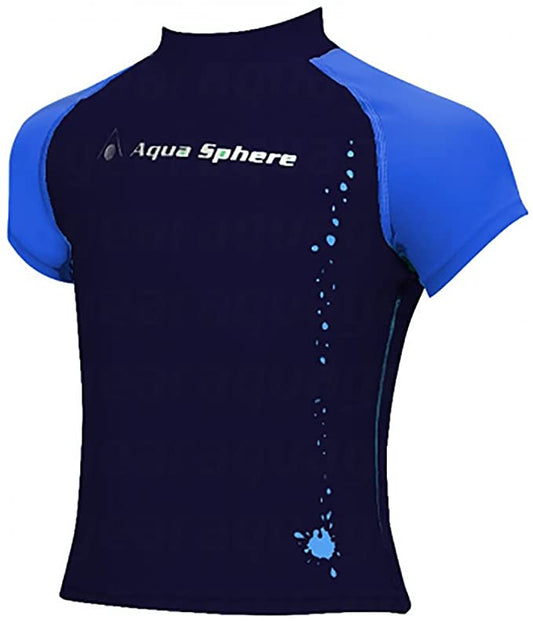 Aqua Sphere Youth Rashguard - Boys - Navy Blue & Blue