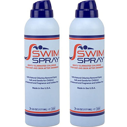SwimSpray Natural Chlorine Removal Spray for Hair & Body - 6 oz. Bottles 2 Pack