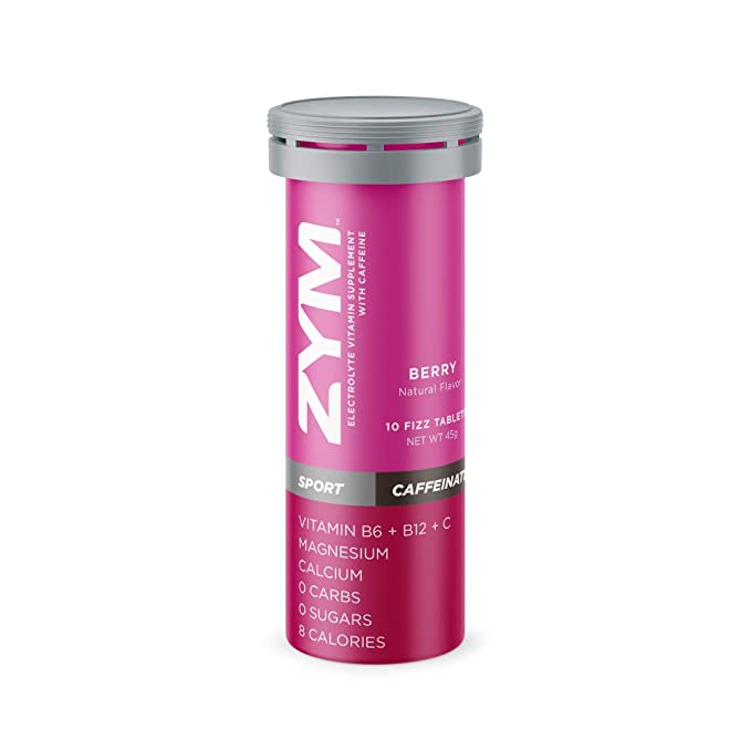 Zym Electrolyte Supplement Natural Flavor Fizz Tablets (Berry + Caffeine)