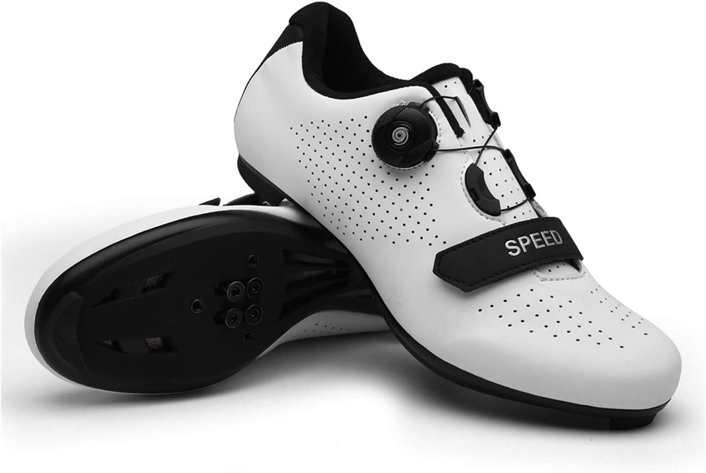 Scurtain Unisex Road Bike Cycling Shoes, White, EU 38