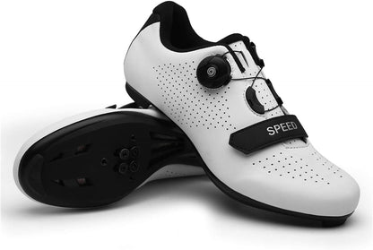Scurtain Unisex Road Bike Cycling Shoes, White, EU 38