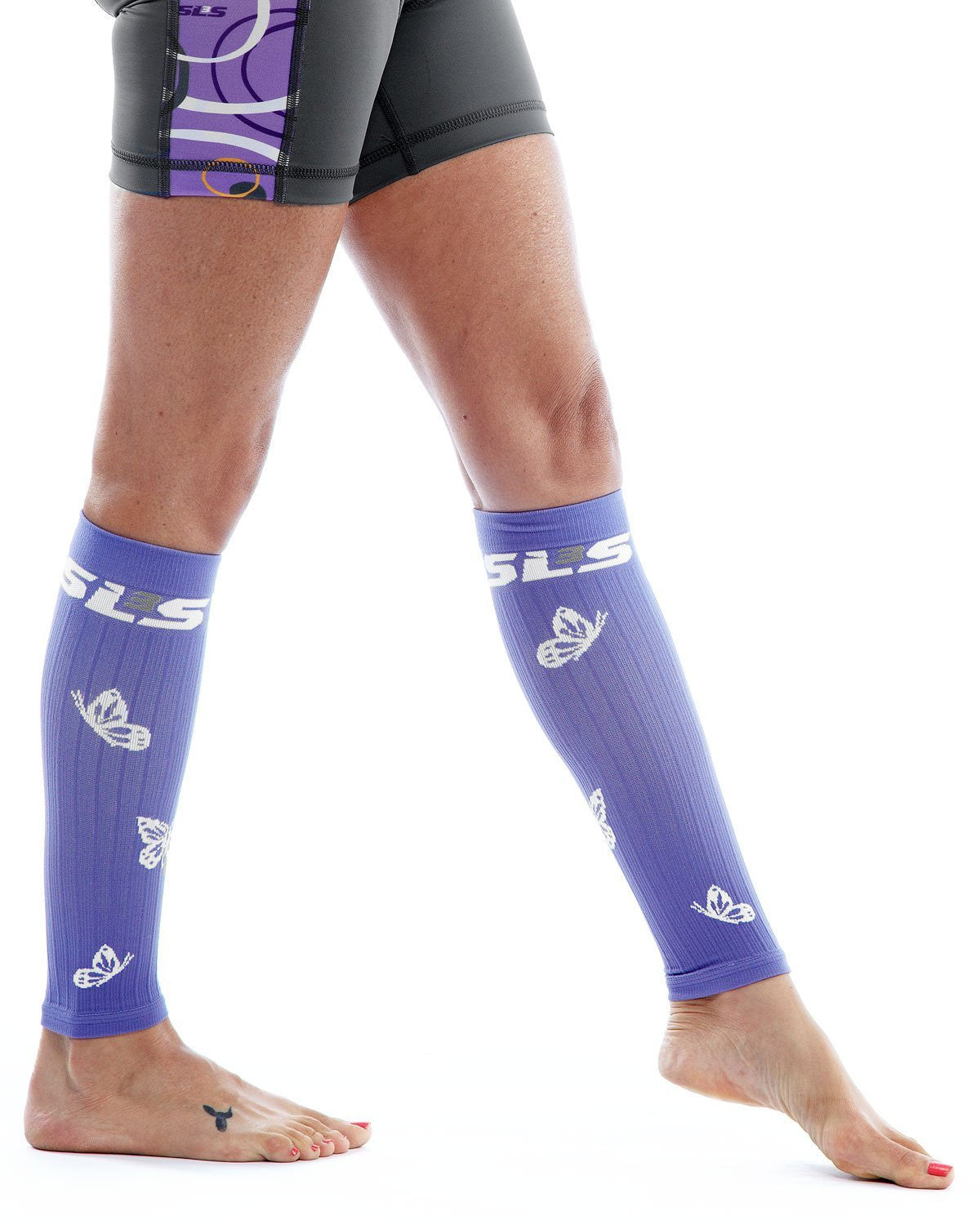 SLS3 Butterfly Compression Sleeves, Violet/White