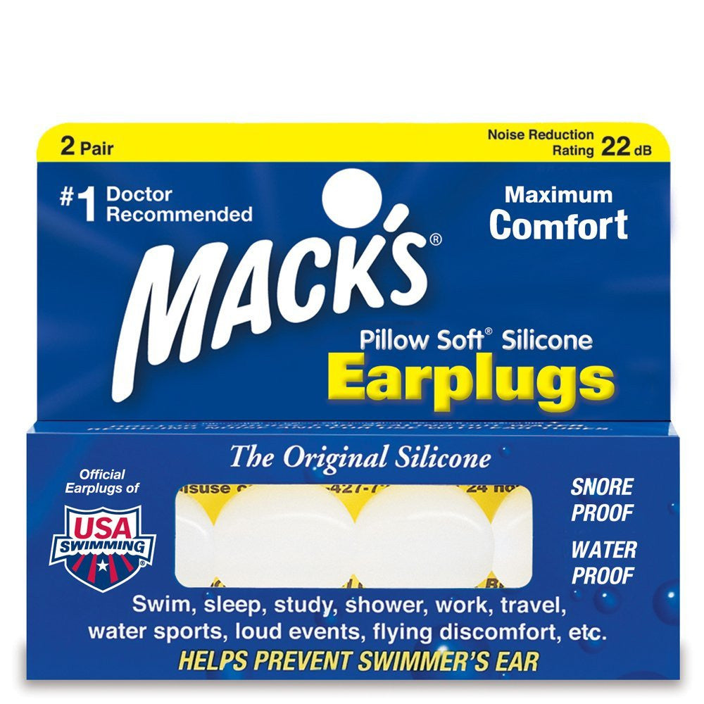 Mack's Silicone Earplugs - White - 2 pair