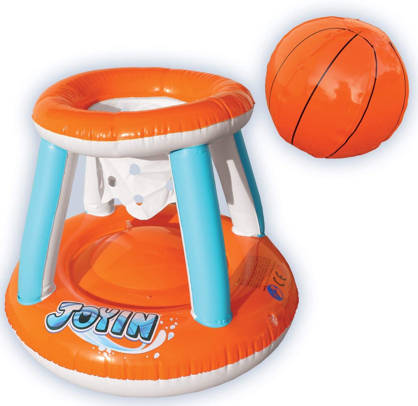 Inflatable Pool Float Volleyball Net & Basketball Hoops Set