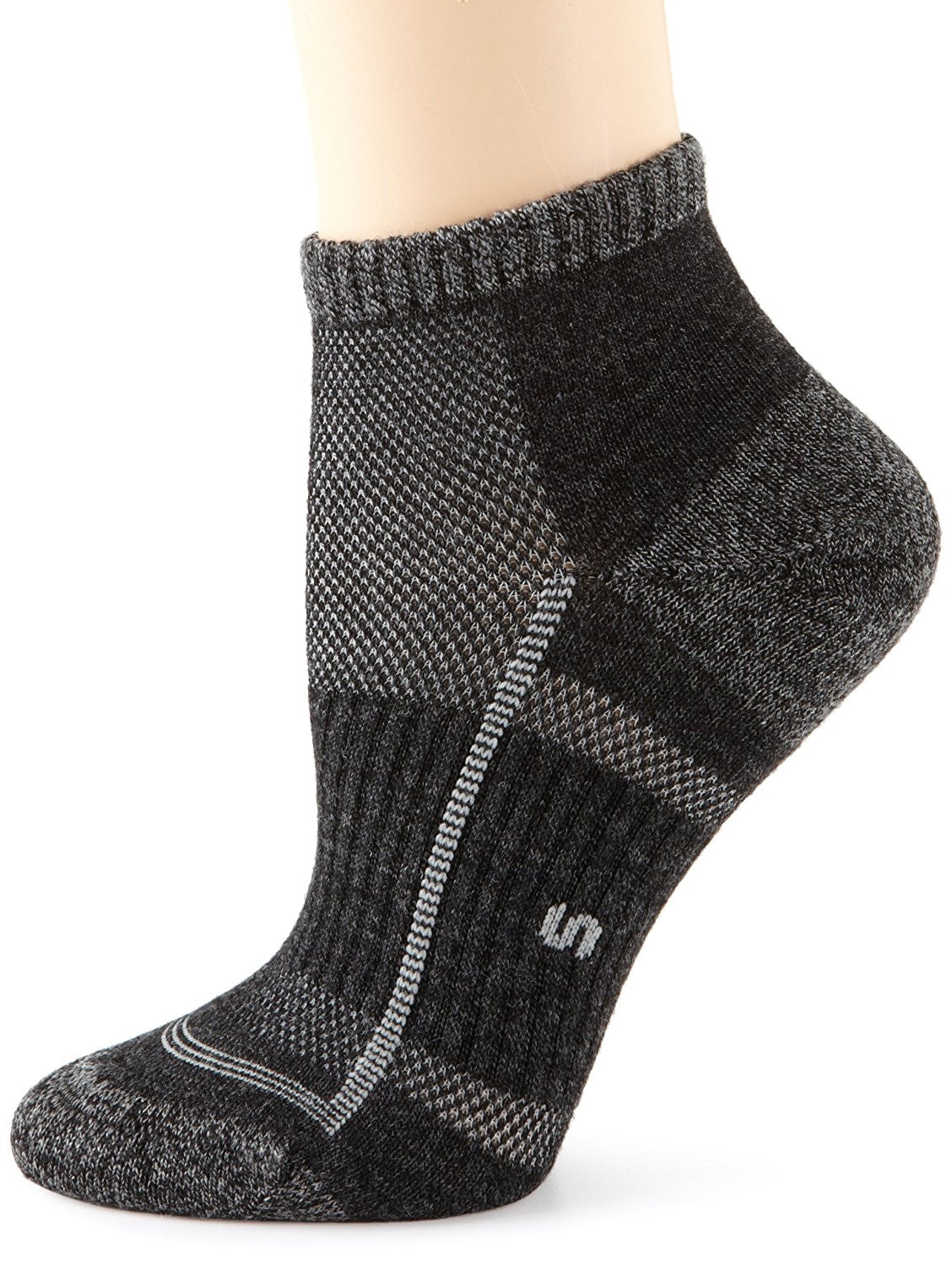 Feetures Men's Pure Comfort Ultra Light Cushion Low Cut Socks, X-Large (12.5-15.5), Slate/Charcoal