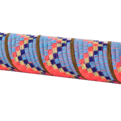 Serfas BT-38 Woven Bar Tape - Aztec Light Blue, Dark Blue & Neon Pink