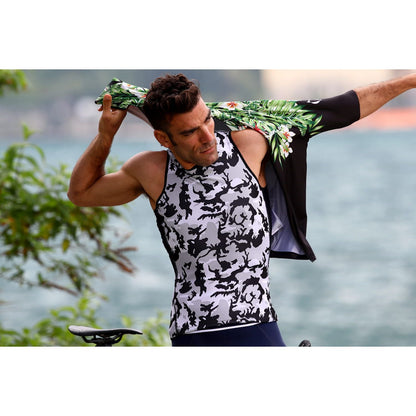 CAMU Tank Cycling Sleeveless Base Layer - Camouflage White/Black/Grey S, M, L, XL, 2XL