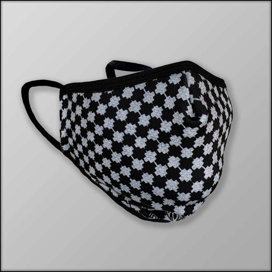 INKnBURN Checker Tweed 3-Layer Face Mask