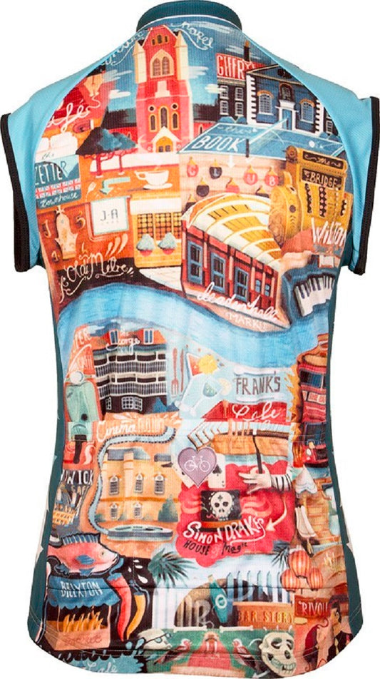 City Maps Women's Sleeveless Cycling Jersey Small